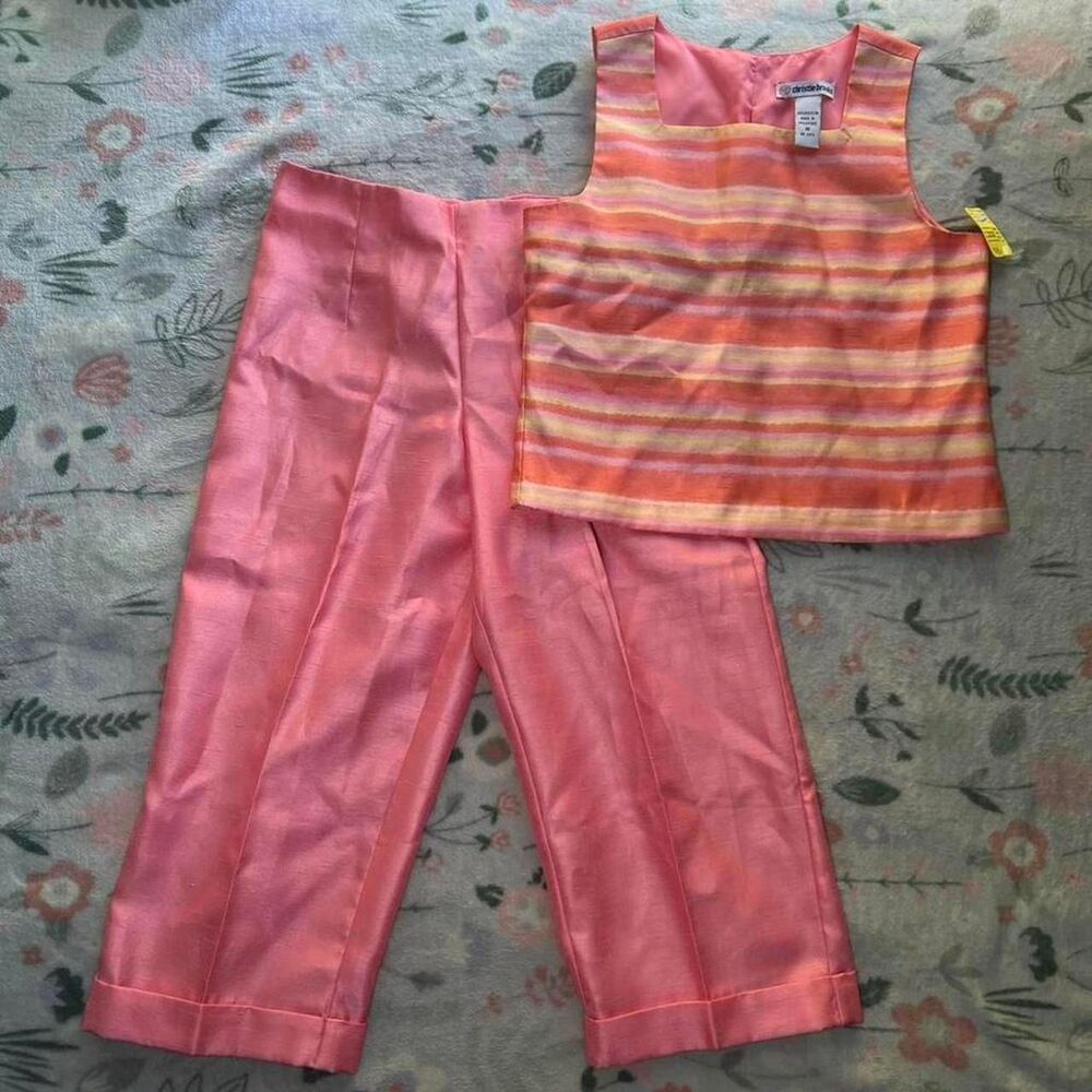 Christie Brooks Vintage 90s Y2K Matching Two-Piece Set Kids M Retro Preppy 2000s